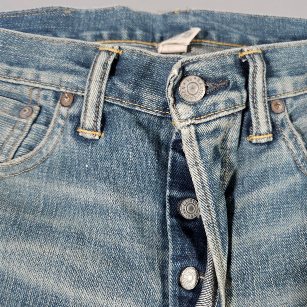 Double RL RRL Slim Fit Jeans Mens 32x32 Blue Japanese Selvedge Denim Made in USA - Picture 2 of 12
